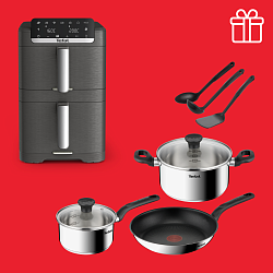 Акция Tefal: Заказ аэрогриля по спец цене + посуда в подарок
